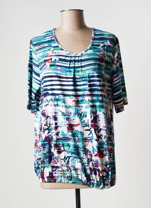 T-shirt manches mi-longues manches courtes bleu HAJO femme