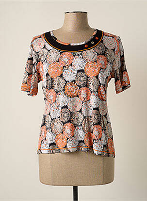 Top tissage jersey manches courtes orange GUY DUBOUIS femme