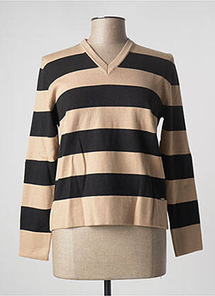 Pull finition bords-côtes manches longues beige THOMAS RABE femme