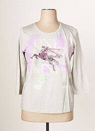 Top tissage jersey manches 3/4 gris RABE femme
