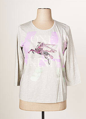 Top tissage jersey manches 3/4 gris RABE femme