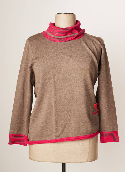 Pull col roulé marron RABE pour femme