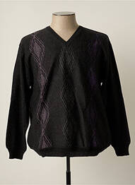 Pull col v manches longues gris FISCHER homme