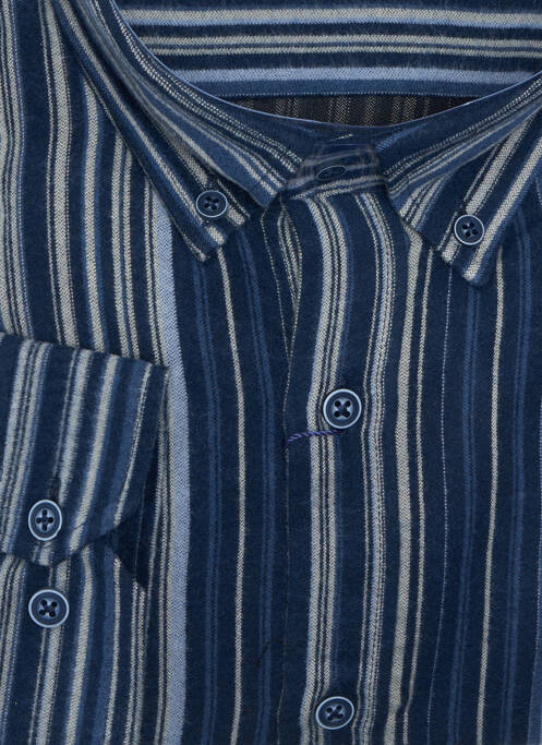 Chemise manches longues imprimé rayures bleu CAP 10 TEN homme