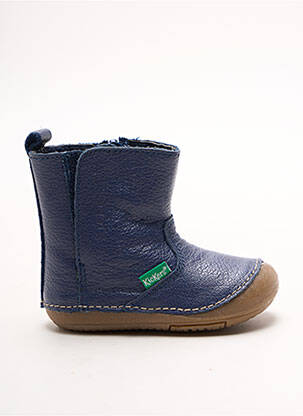 Bottines/boots matière lisse bout rond bleu KICKERS fille