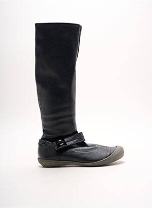 Bottes tissage satiné bout rond noir ELLE fille
