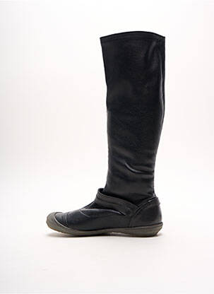 Bottes tissage satiné bout rond noir ELLE fille