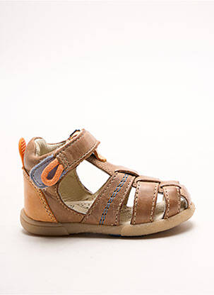 Sandales/nu pieds empiècements bout rond marron NOËL garcon