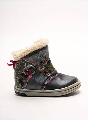 Bottines/boots fourrée bout rond noir NOËL fille