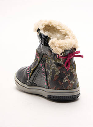 Bottines/boots fourrée bout rond noir NOËL fille