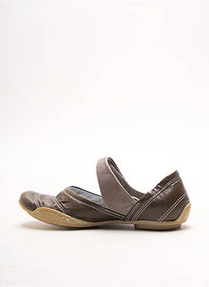 Ballerines tissage satiné bout rond marron PATAUGAS fille