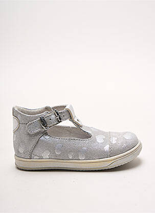 Sandales/nu pieds tissage métallisé bout rond gris LITTLE MARY fille