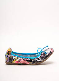 Ballerines tissage satiné bout rond bleu ACEBOS fille