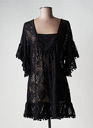 Robe de plage manches 3/4 noir YSABEL MORA femme