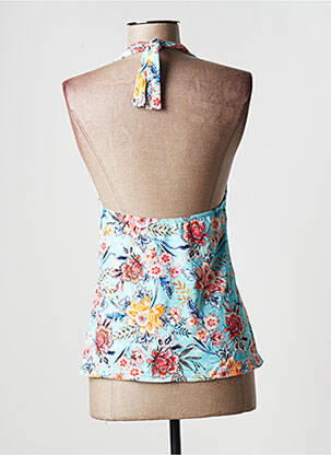 Top de bain effet matière satinée bleu MOONTIDE femme