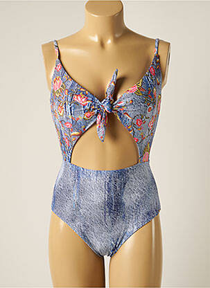 Maillot de bain 1 pièce stretch haut soutien-gorge moulé bleu PIHA femme