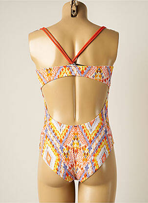 Maillot de bain 1 pièce imprimé fantaisie haut soutien-gorge avec mousse de rembourrage amovible orange BORABORA femme