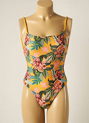 Maillot de bain 1 pièce stretch haut soutien-gorge moulé jaune RIO DE SOL femme