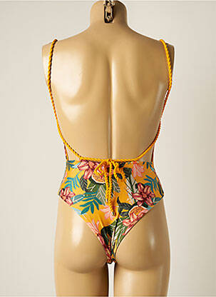 Maillot de bain 1 pièce stretch haut soutien-gorge moulé jaune RIO DE SOL femme