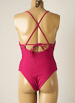 Maillot de bain 1 pièce effet matière satinée haut soutien-gorge avec mousse de rembourrage amovible violet YSABEL MORA femme