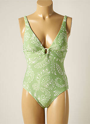 Maillot de bain 1 pièce bretelles élastiquées amovibles haut soutien-gorge avec mousse de rembourrage amovible vert SEAFOLLY femme