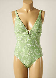 Maillot de bain 1 pièce bretelles élastiquées amovibles haut soutien-gorge avec mousse de rembourrage amovible vert SEAFOLLY femme