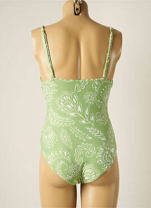 Maillot de bain 1 pièce bretelles élastiquées amovibles haut soutien-gorge avec mousse de rembourrage amovible vert SEAFOLLY femme