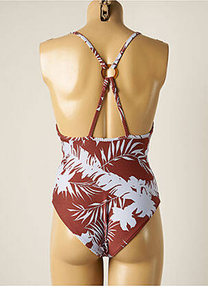 Maillot de bain 1 pièce stretch haut soutien-gorge avec mousse de rembourrage amovible marron SEAFOLLY femme