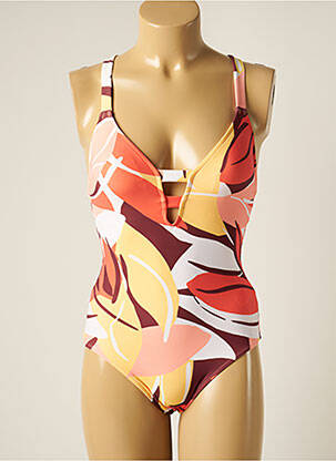 Maillot de bain 1 pièce imprimé fantaisie haut soutien-gorge avec mousse de rembourrage amovible orange SEAFOLLY femme