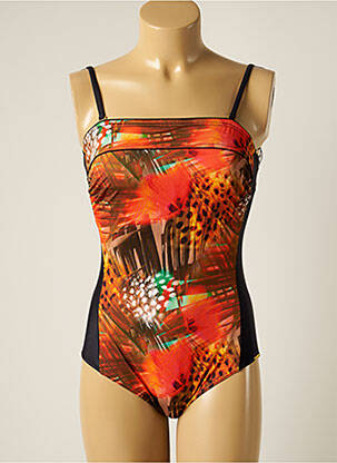 Maillot de bain 1 pièce bretelles élastiquées amovibles haut bandeau noir MISS CARAÏBES femme