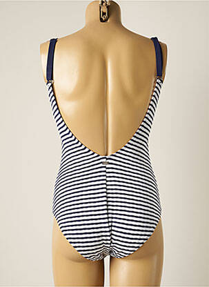 Maillot de bain 1 pièce bretelles élastiquées bleu CHERRY BEACH femme