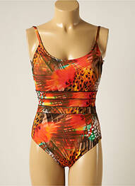 Maillot de bain 1 pièce stretch haut soutien-gorge moulé orange MISS CARAÏBES femme