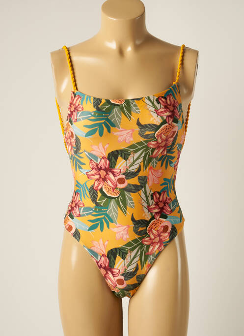 Maillot de bain 1 pièce stretch haut soutien-gorge moulé jaune RIO DE SOL femme