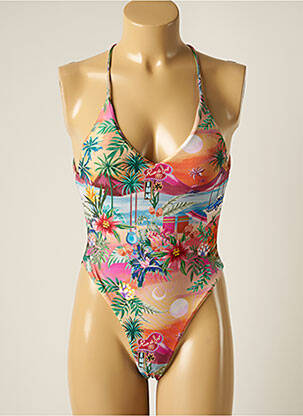 Maillot de bain 1 pièce imprimé fantaisie haut soutien-gorge avec mousse de rembourrage amovible orange RIO DE SOL femme
