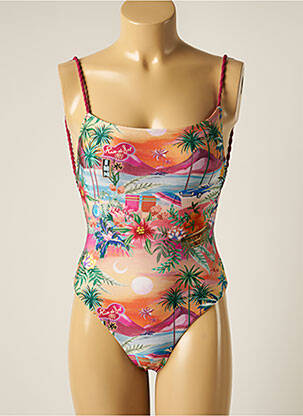 Maillot de bain 1 pièce imprimé fantaisie haut soutien-gorge avec mousse de rembourrage amovible orange RIO DE SOL femme