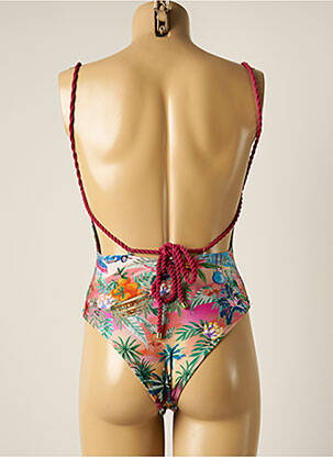 Maillot de bain 1 pièce imprimé fantaisie haut soutien-gorge avec mousse de rembourrage amovible orange RIO DE SOL femme