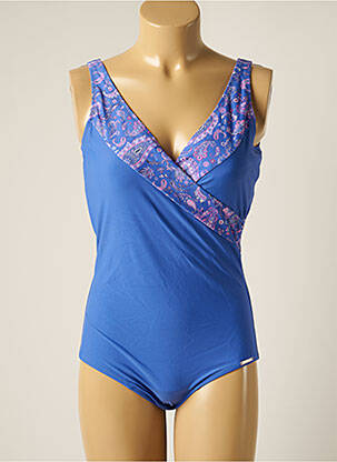 Maillot de bain 1 pièce stretch haut soutien-gorge balconnet bleu YSABEL MORA femme