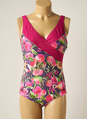 Maillot de bain 1 pièce stretch haut soutien-gorge moulé rose YSABEL MORA femme