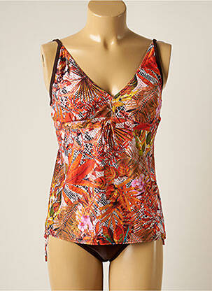 Tankini tissage satiné orange PLATJA femme