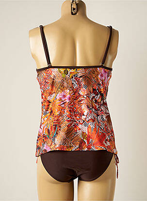 Tankini imprimé tie and dye marron PLATJA femme