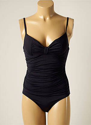 Maillot de bain 1 pièce effet matière satinée haut soutien-gorge moulé noir MOONTIDE femme