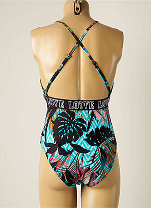 Maillot de bain 1 pièce bretelles élastiquées amovibles haut triangles bleu OLYMPIA femme