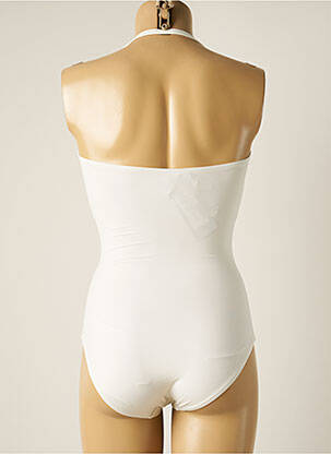 Maillot de bain 1 pièce bretelles élastiquées amovibles haut bandeau blanc TESSY femme