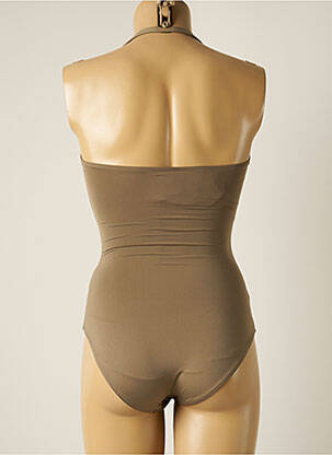 Maillot de bain 1 pièce bretelles élastiquées amovibles marron TESSY femme