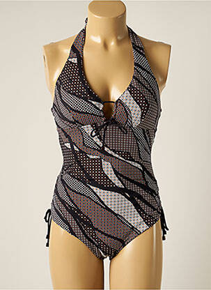 Maillot de bain 1 pièce imprimé fantaisie haut soutien-gorge moulé noir MOONTIDE femme