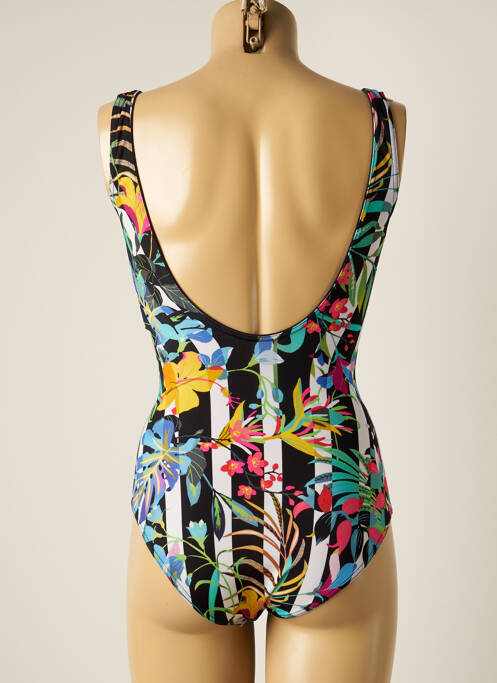 Maillot de bain 1 pièce stretch haut triangles noir MISS CARAÏBES femme
