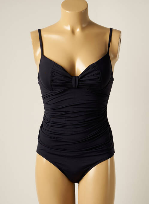 Maillot de bain 1 pièce effet matière satinée haut soutien-gorge moulé noir MOONTIDE femme