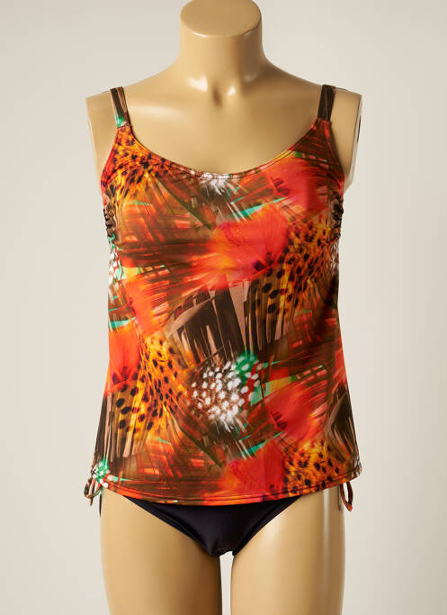Tankini effet matière satinée orange MISS CARAÏBES femme