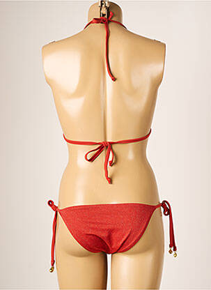 Maillot de bain 2 pièces stretch haut triangles marron LAGON BLEU femme