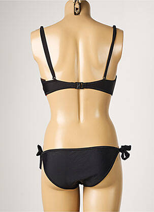 Maillot de bain 2 pièces fermeture clip haut soutien-gorge push-up noir DAG ADOM femme